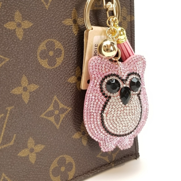 Owl Crystal Tassel Keychain Purse Bag Charms - Picture 2 of 7